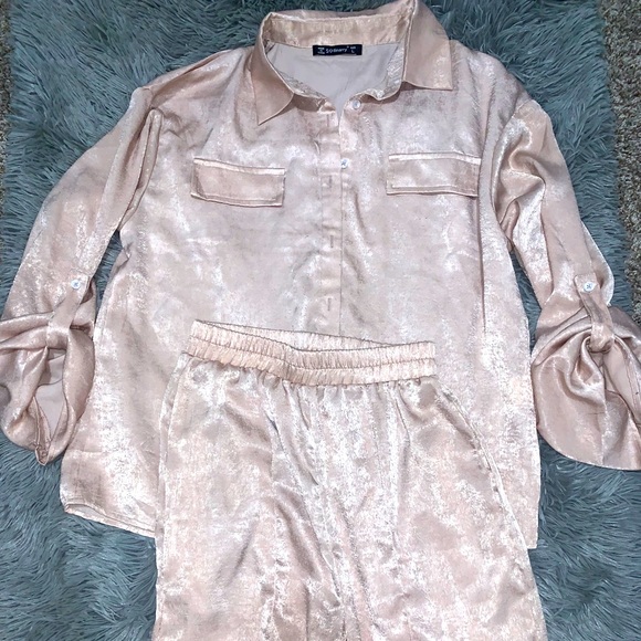 2 piece silk-like set